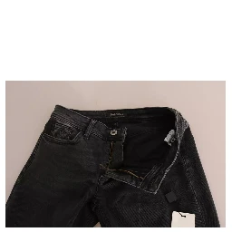 Black Slim Fit Cotton Jeans D&G Pants