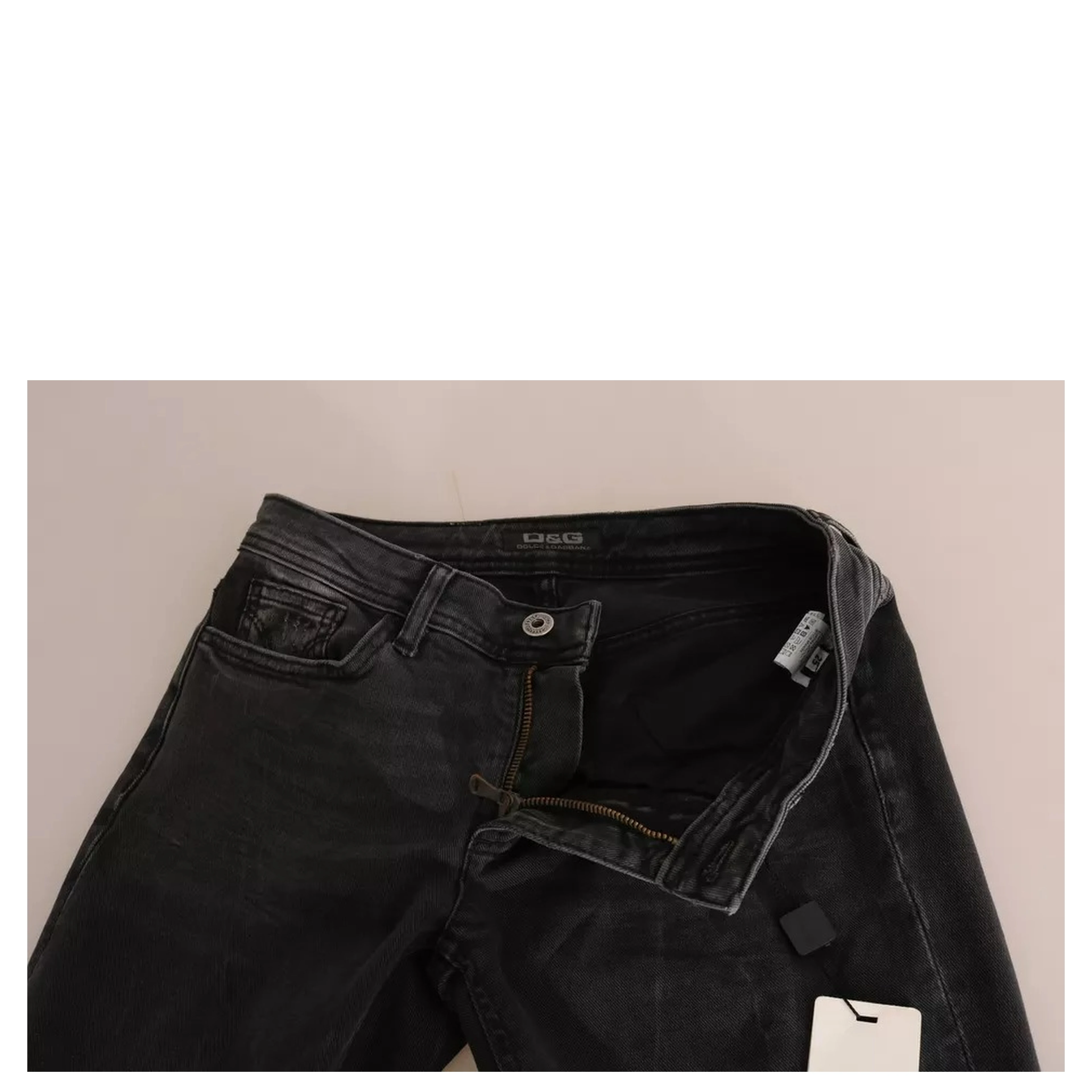 Black Slim Fit Cotton Jeans D&G Pants