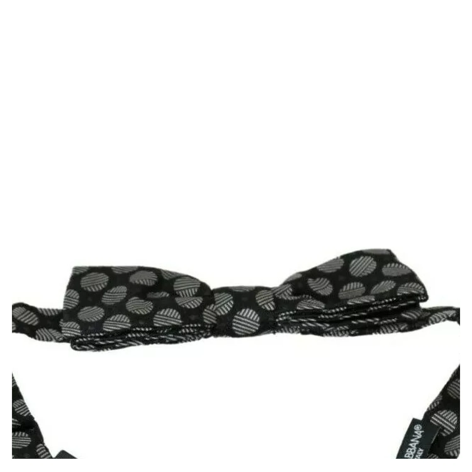 Black Silk Circles Men Necktie Bow Tie