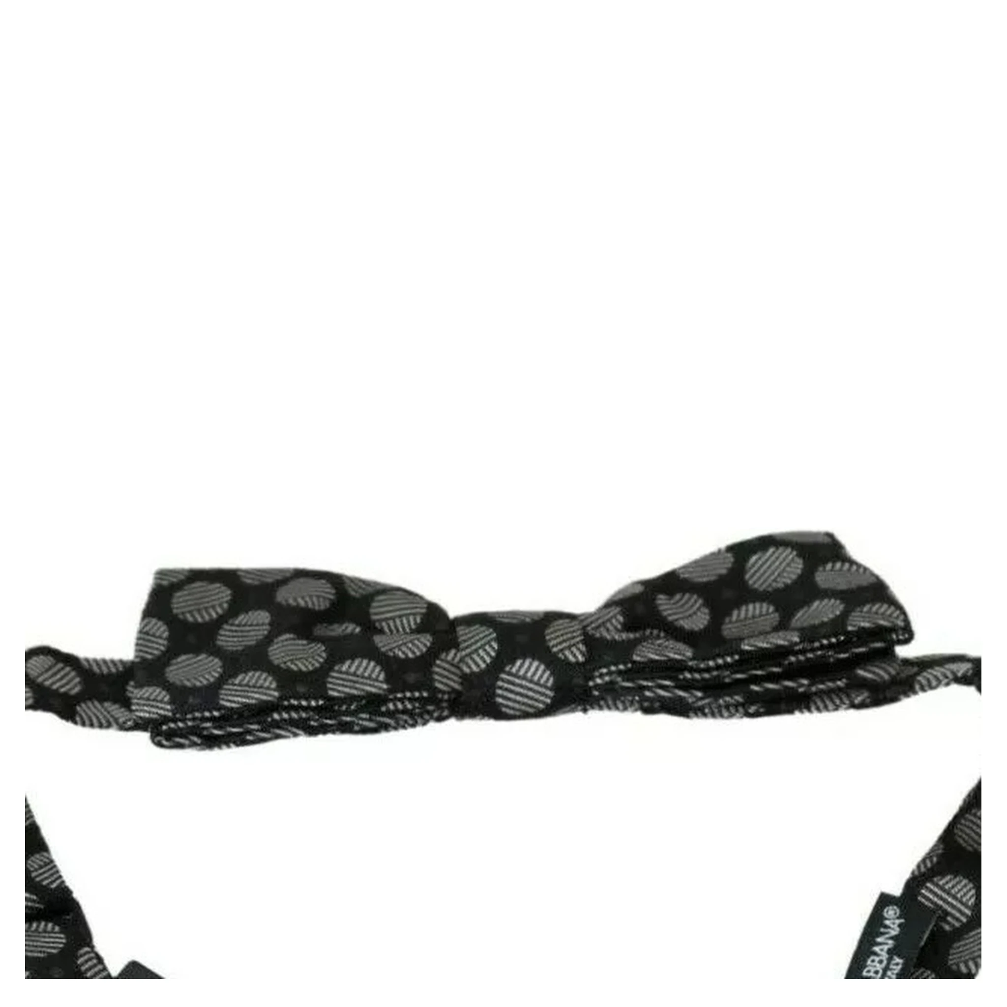 Black Silk Circles Men Necktie Bow Tie