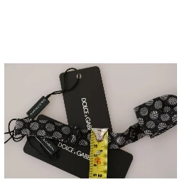 Black Silk Circles Men Necktie Bow Tie