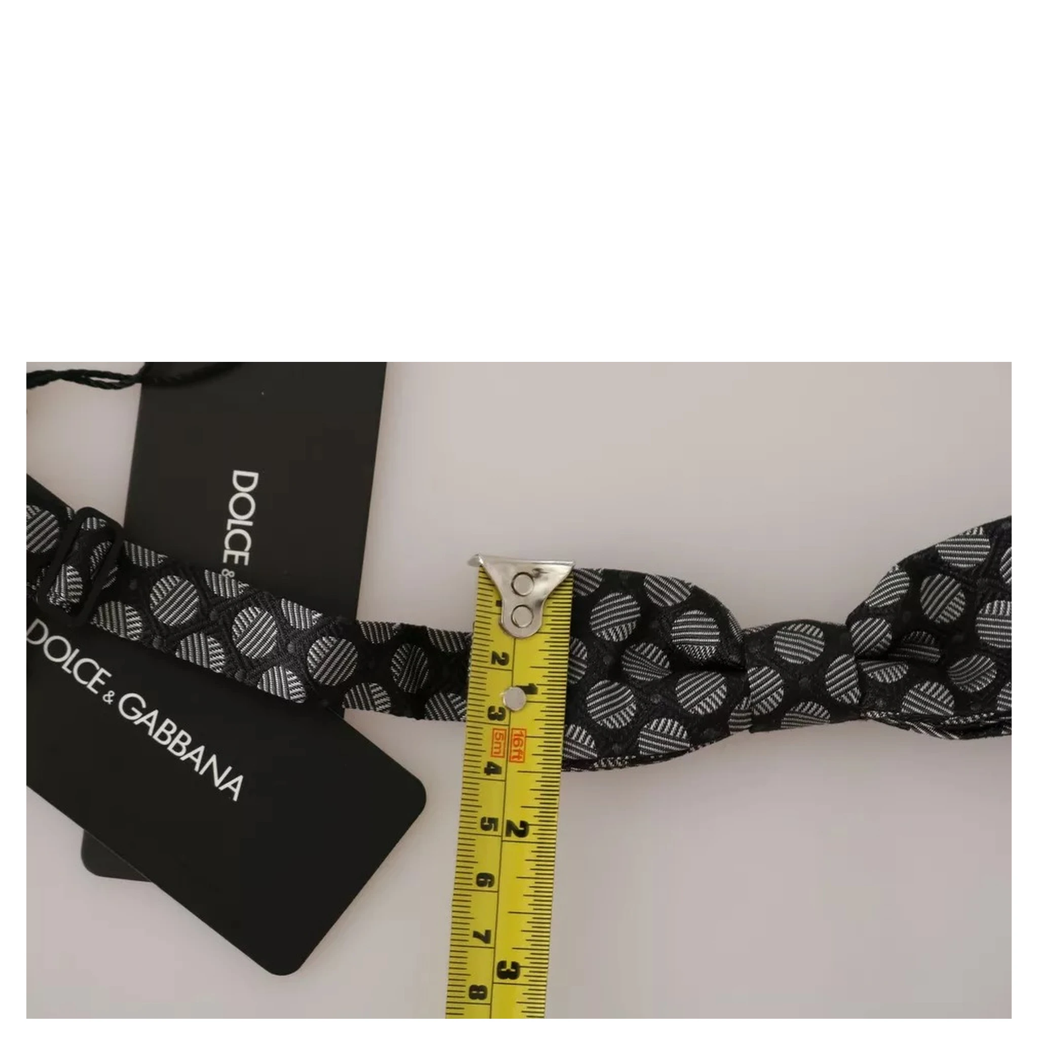 Black Silk Circles Men Necktie Bow Tie