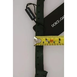 Green Silk Dotted Mens Necktie Bow Tie