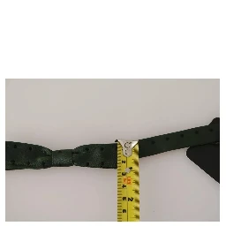 Green Silk Dotted Mens Necktie Bow Tie