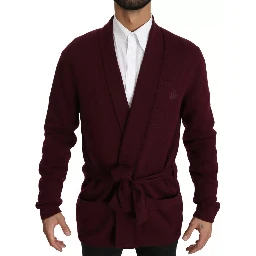 Bordeaux Cashmere Crown Cardigan Sweater