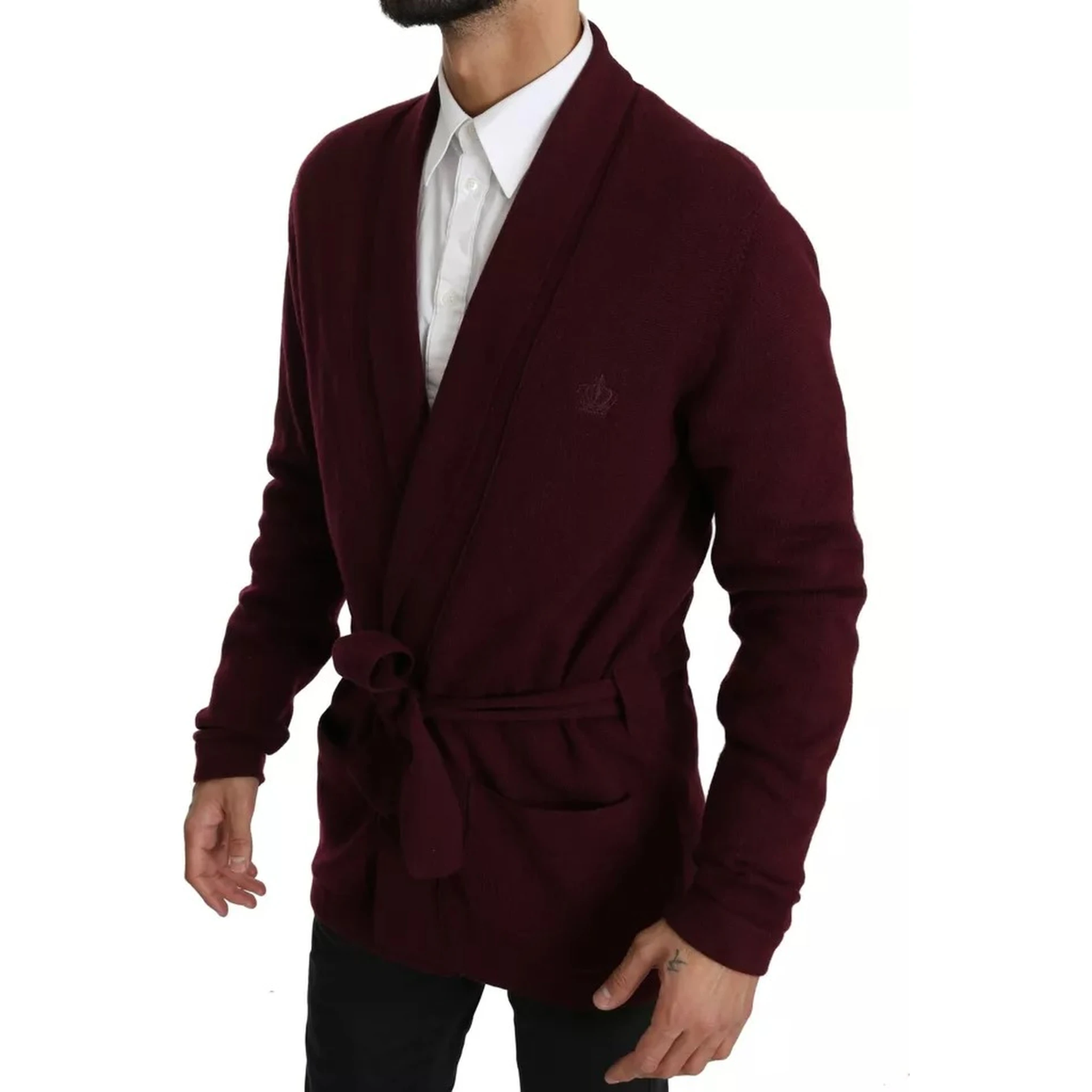 Bordeaux Cashmere Crown Cardigan Sweater
