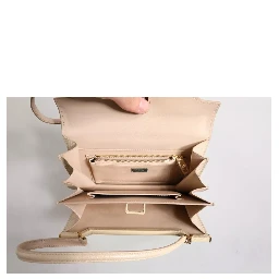 Beige Leather Ingrid Top Handle Shoulder Bag