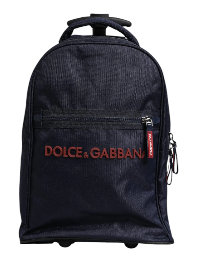 Blue Red Polyester Kids Back Pack Wheel Suitcase Bag