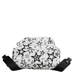 White DG Stars Print Nylon School Backpack Bag