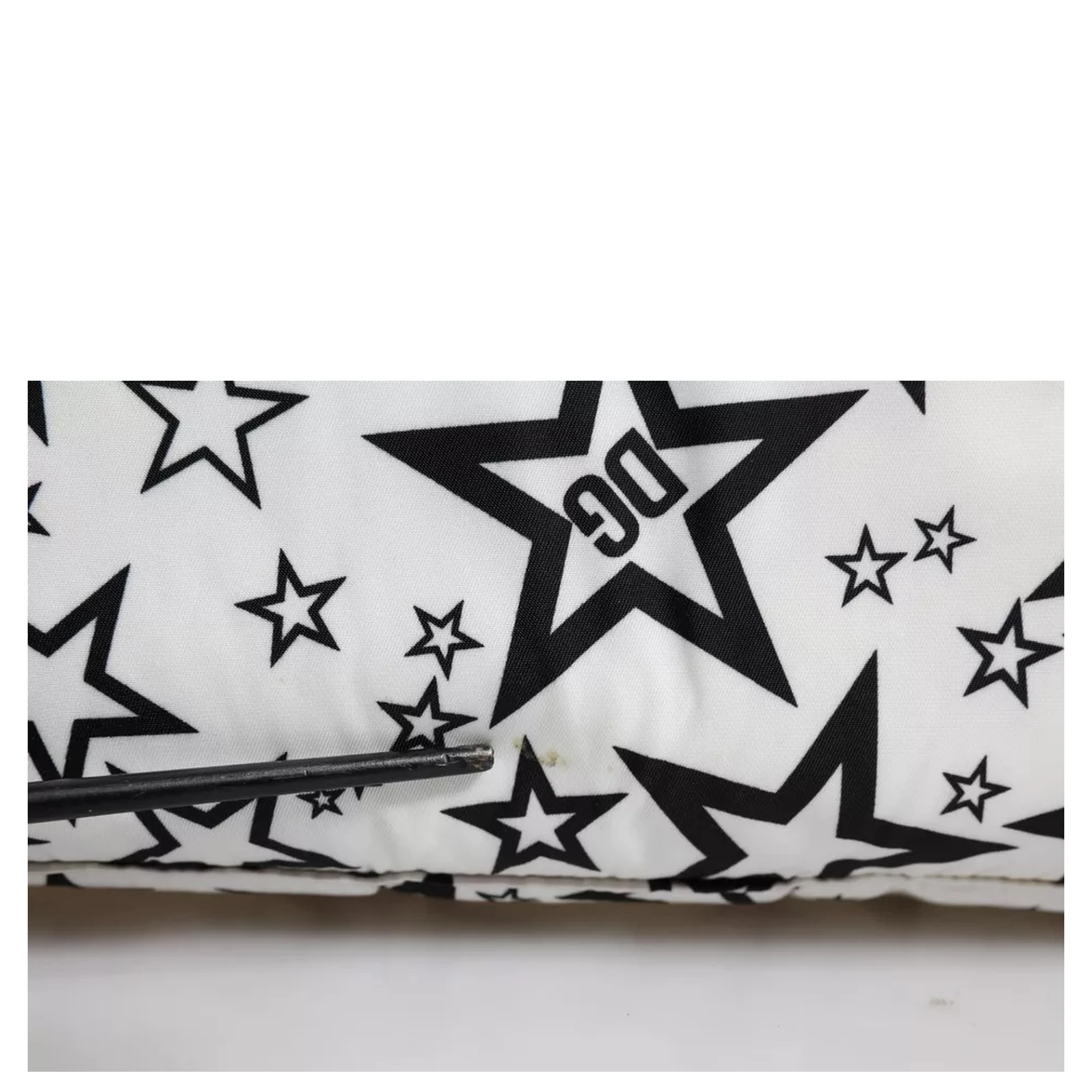 White DG Stars Print Nylon School Backpack Bag