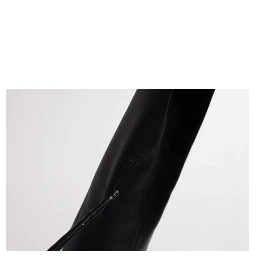 Black Leather Logo Plaque Shoulder Bag