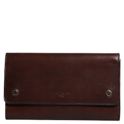 Brown Leather Logo Embossed Crossbody Bag