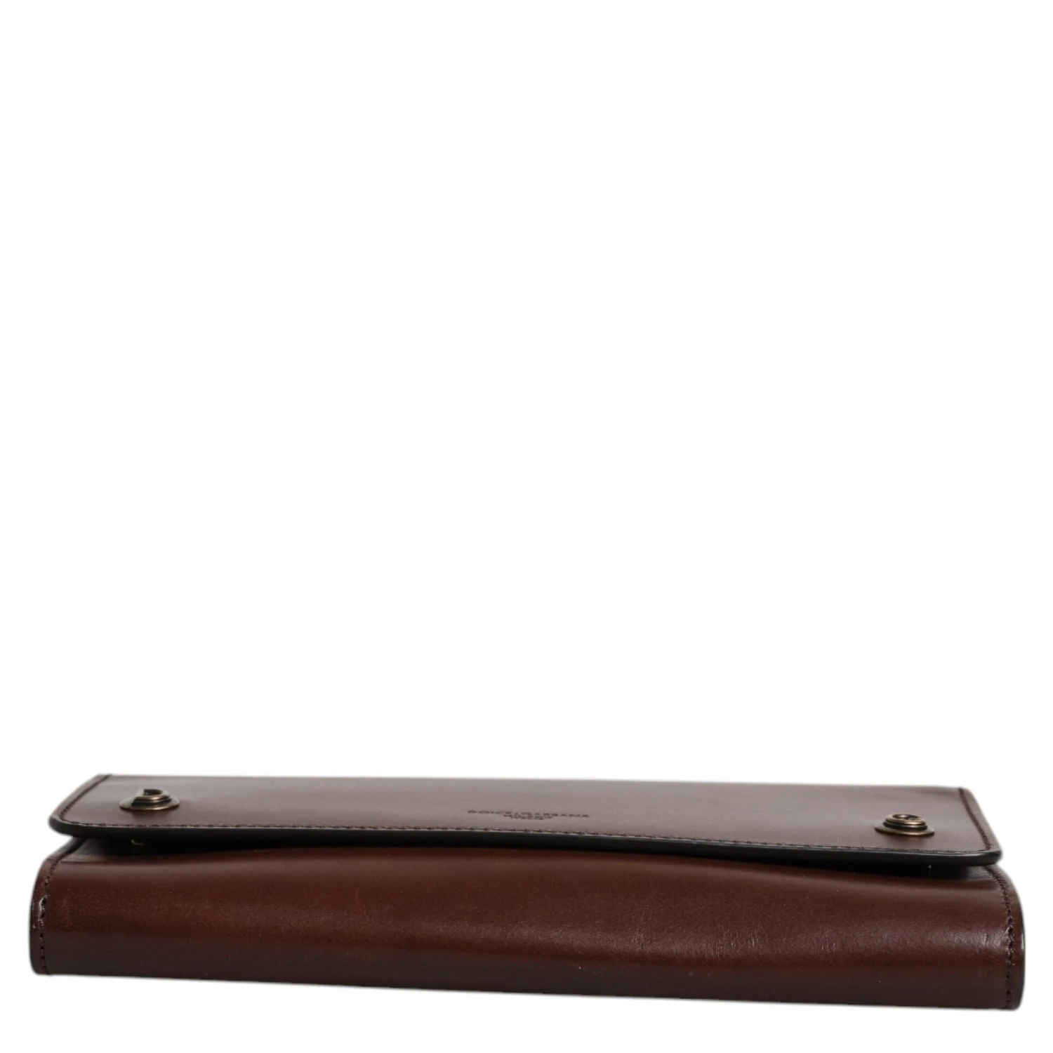 Brown Leather Logo Embossed Crossbody Bag