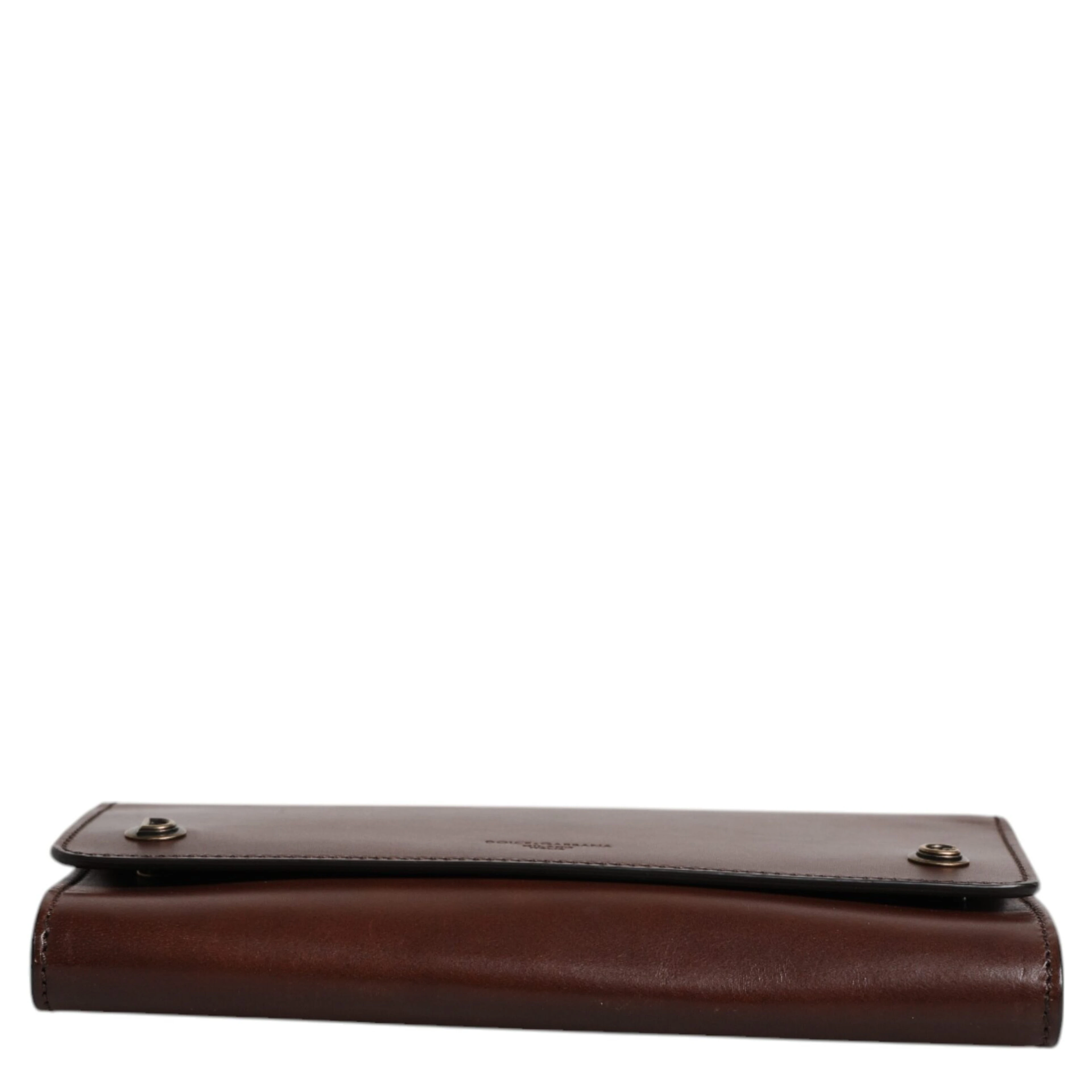 Brown Leather Logo Embossed Crossbody Bag