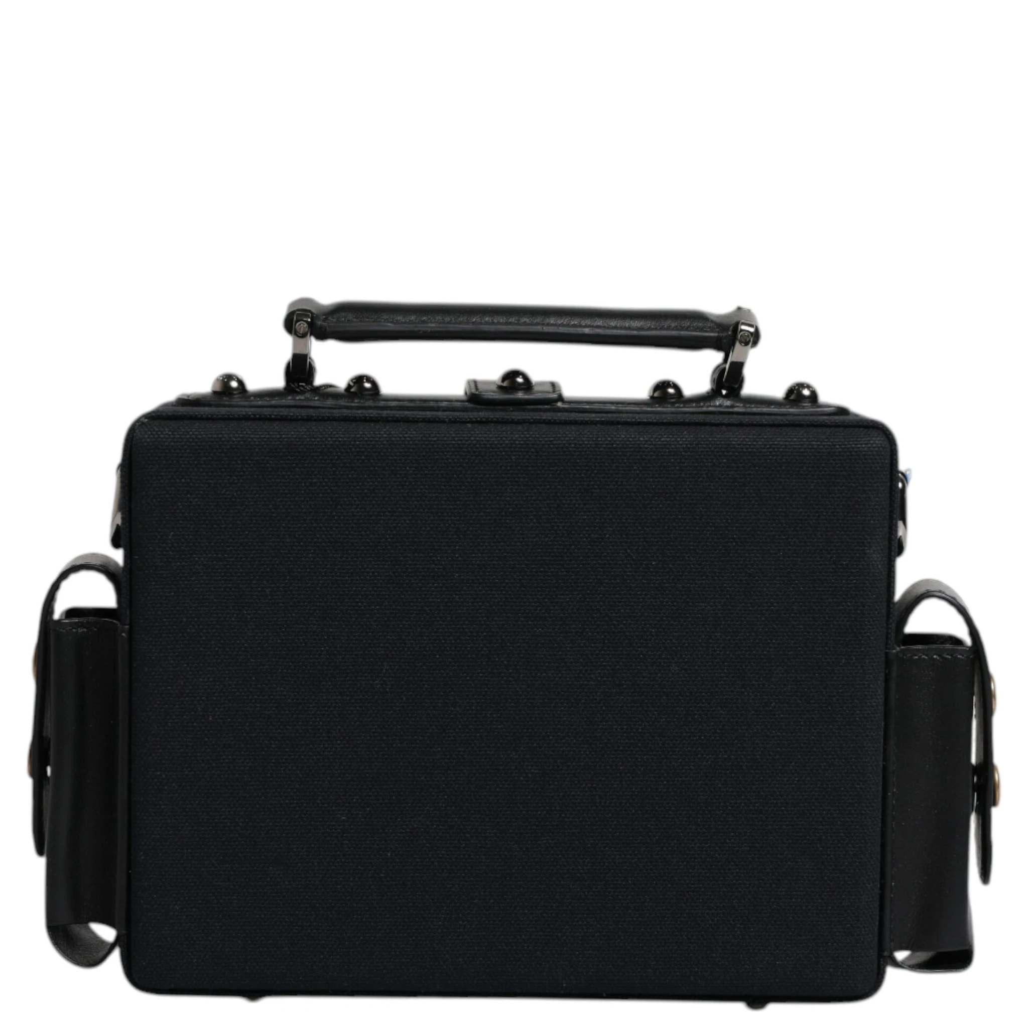 Black Leather Crossbody Top Handle Bag