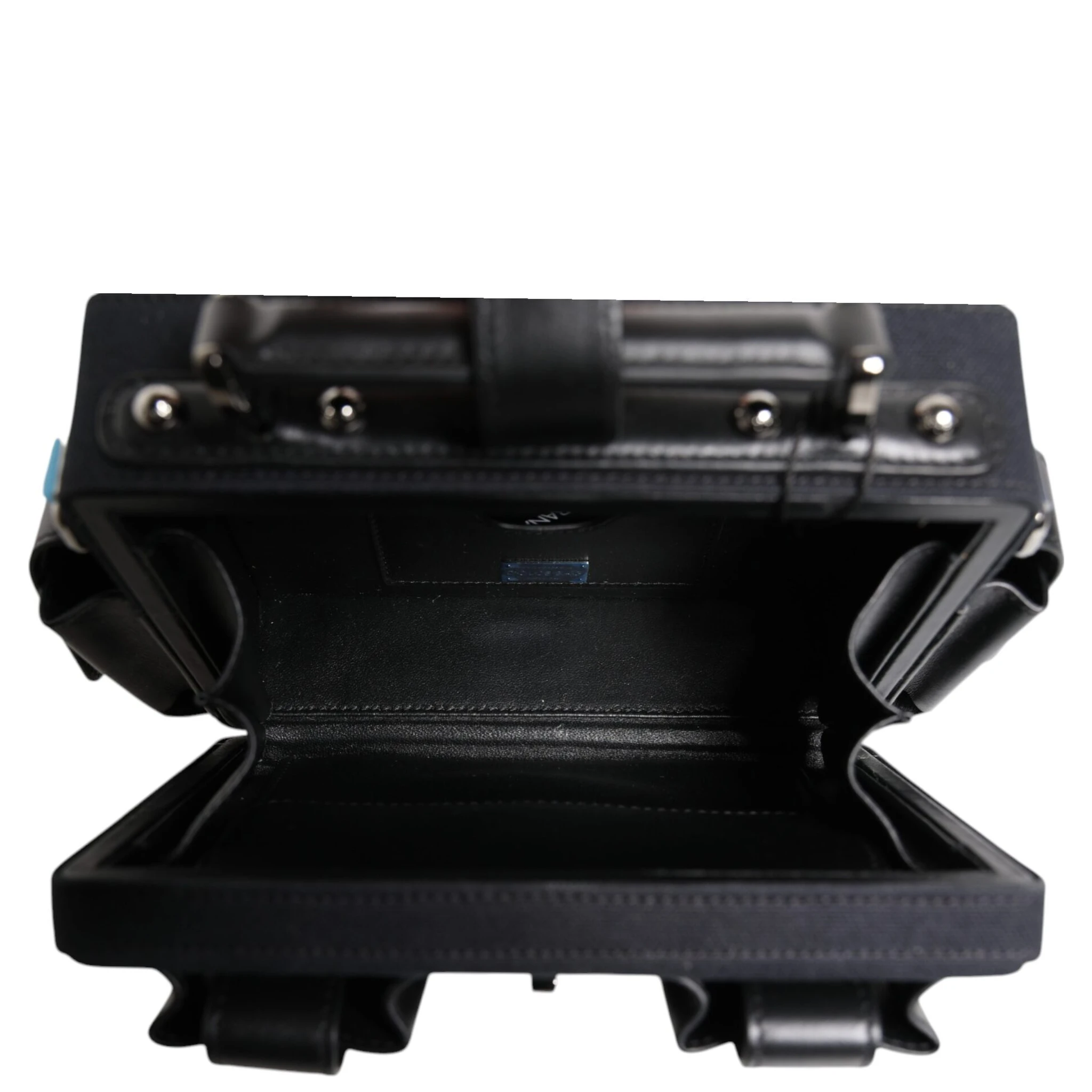 Black Leather Crossbody Top Handle Bag