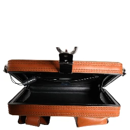 Green Brown Leather Clutch Purse Bag