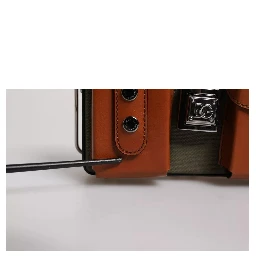 Green Brown Leather Clutch Purse Bag