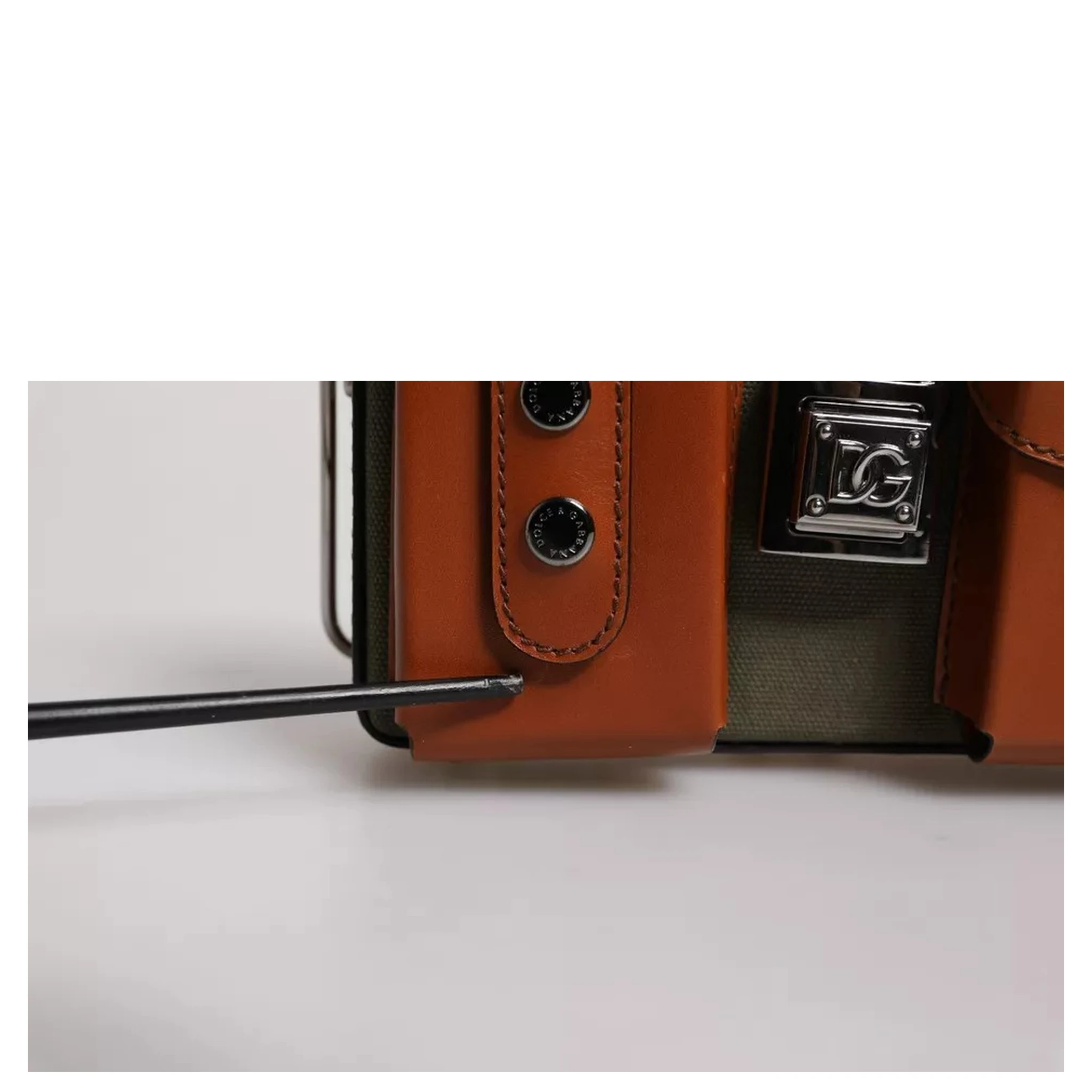 Green Brown Leather Clutch Purse Bag