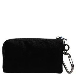 Black Nylon Logo Plaque Keyring Pouch Clutch Bag