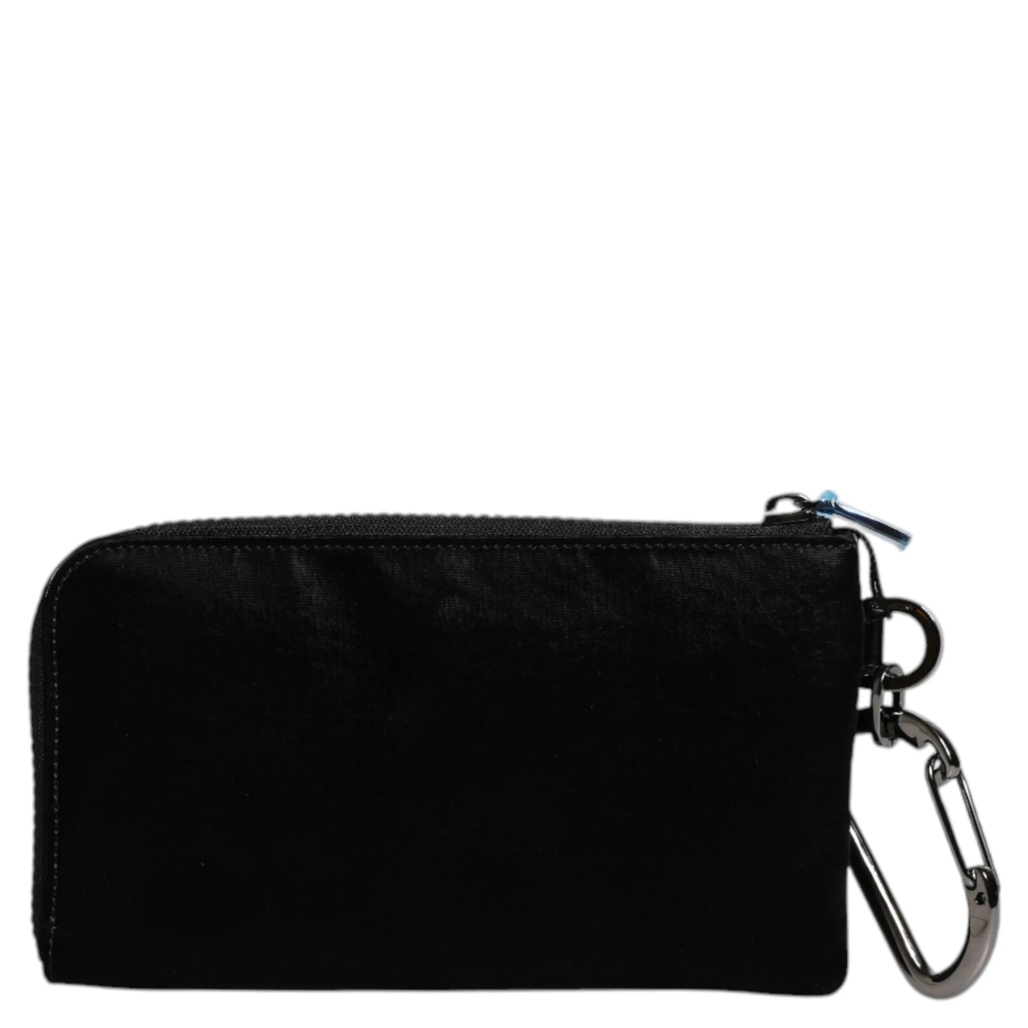 Black Nylon Logo Plaque Keyring Pouch Clutch Bag