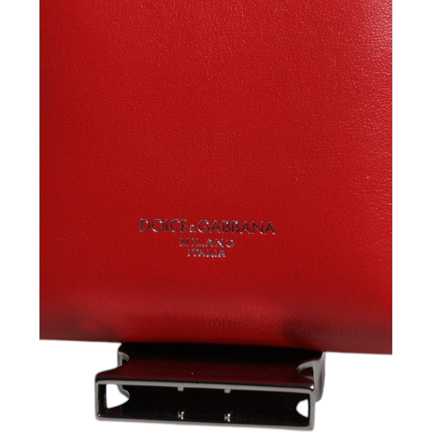Red Leather Logo Zip Around Card Holder Wide Strap Wallet