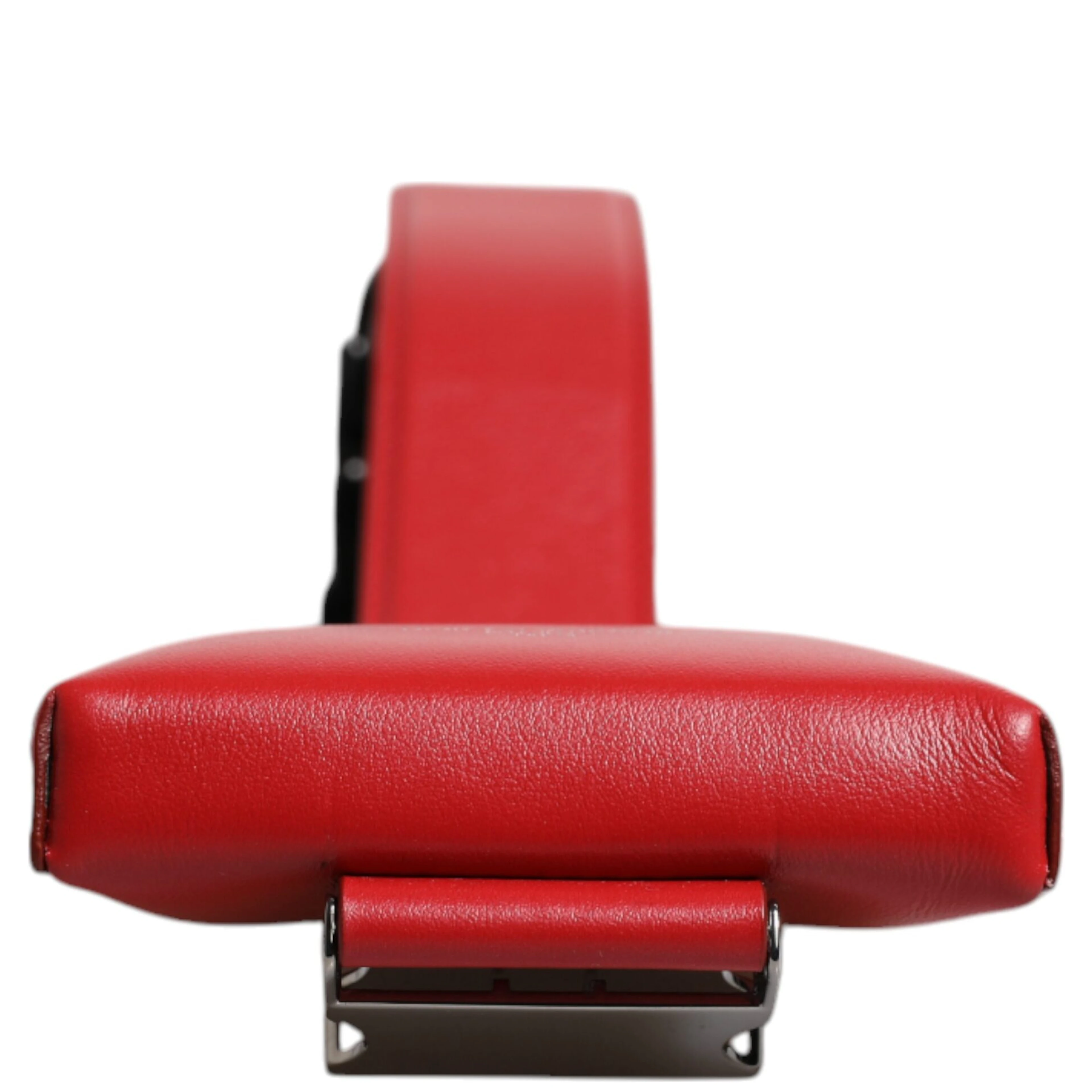 Red Leather Logo Zip Around Card Holder Wide Strap Wallet