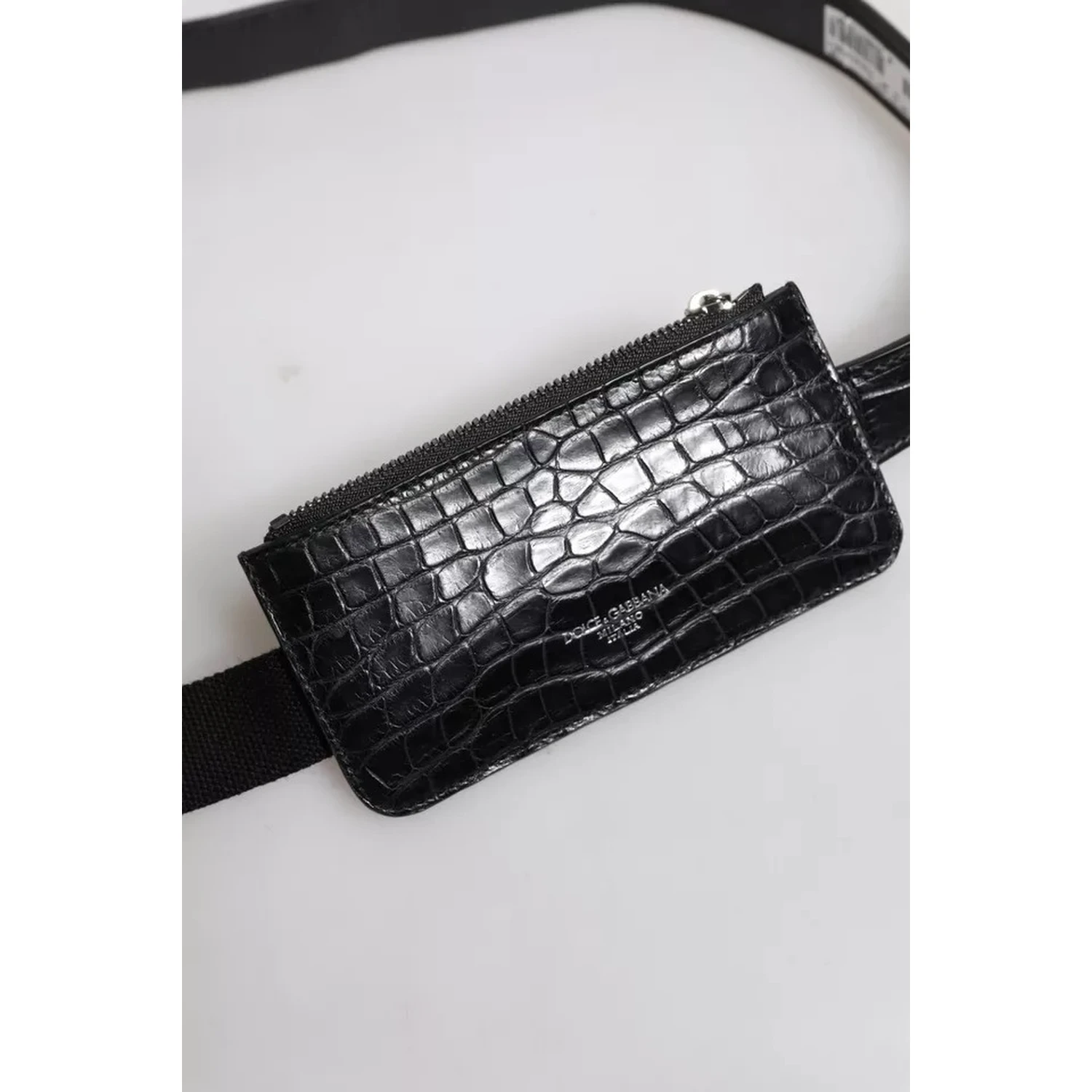 Black Alligator Leather Airpods Case Coin Purse Wallet