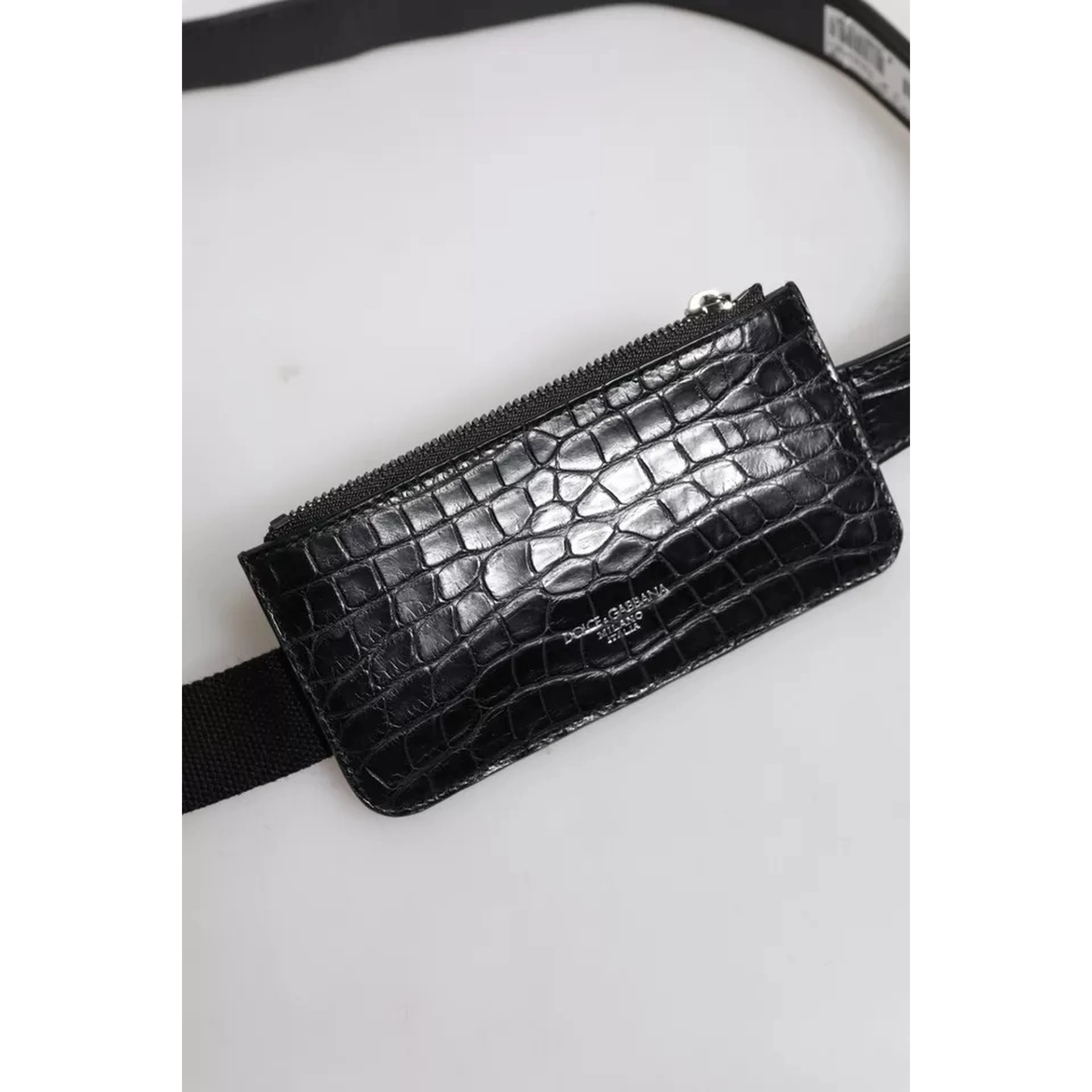 Black Alligator Leather Airpods Case Coin Purse Wallet