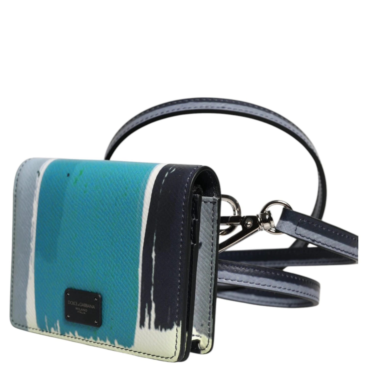 Multicolor Leather DG Logo Bifold Card Holder Wallet