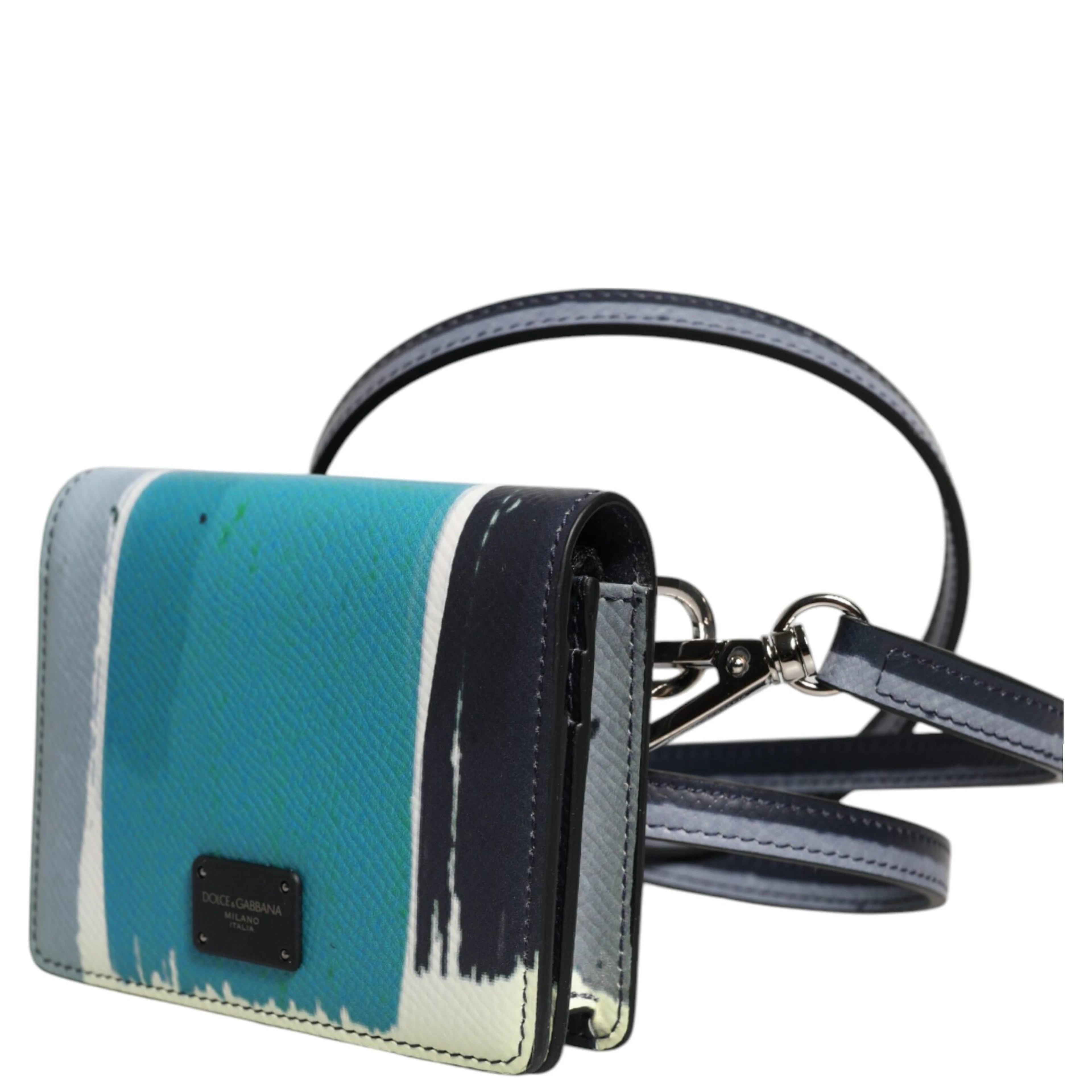 Multicolor Leather DG Logo Bifold Card Holder Wallet