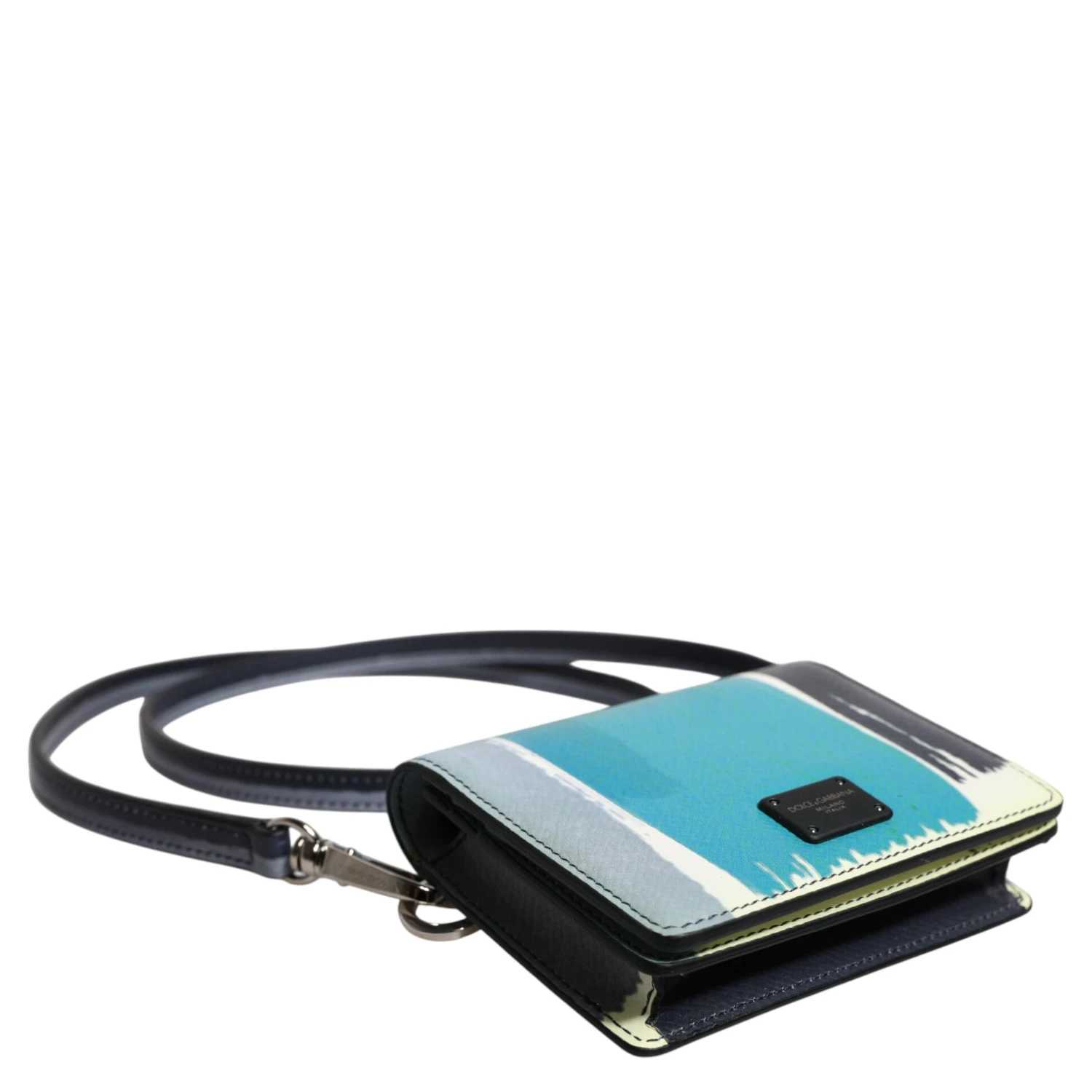 Multicolor Leather DG Logo Bifold Card Holder Wallet