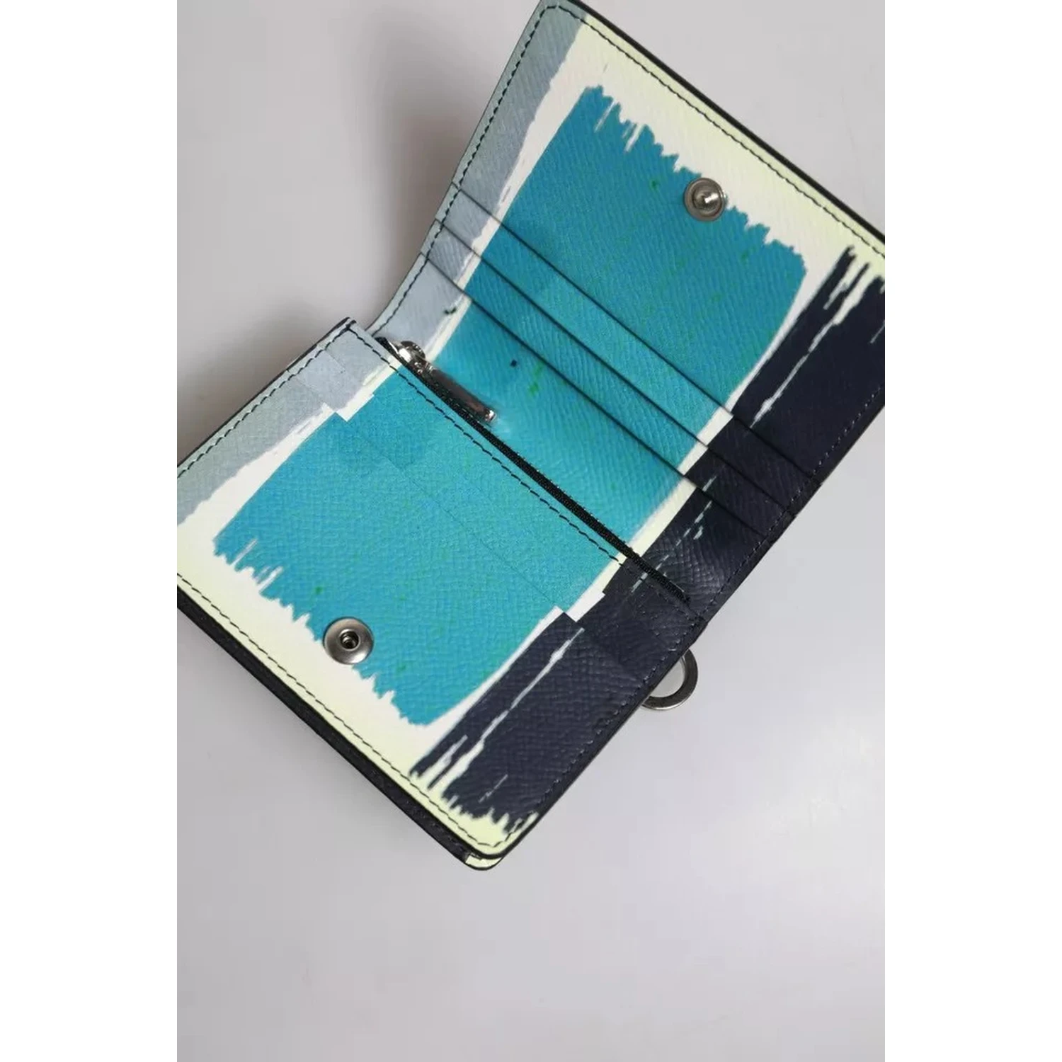 Multicolor Leather DG Logo Bifold Card Holder Wallet