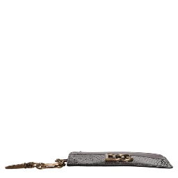 Brown Exotic Leather DG Logo Card Holder Wallet