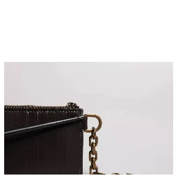 Brown Exotic Leather DG Logo Card Holder Wallet