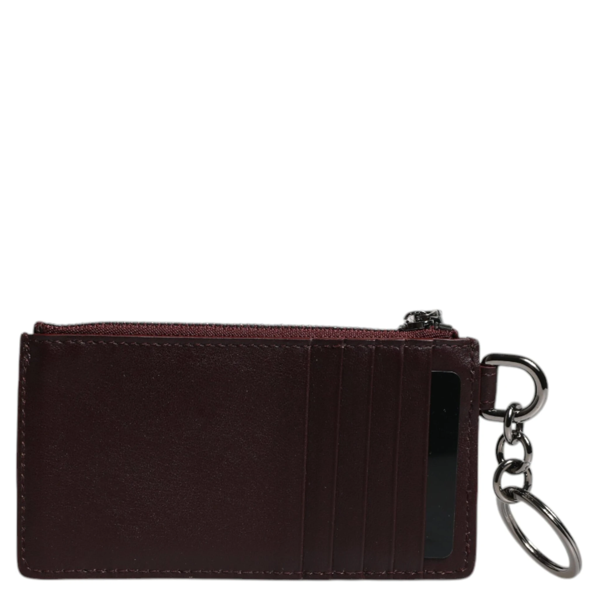 Brown Calfskin Leather DG Logo Card Holder Wallet