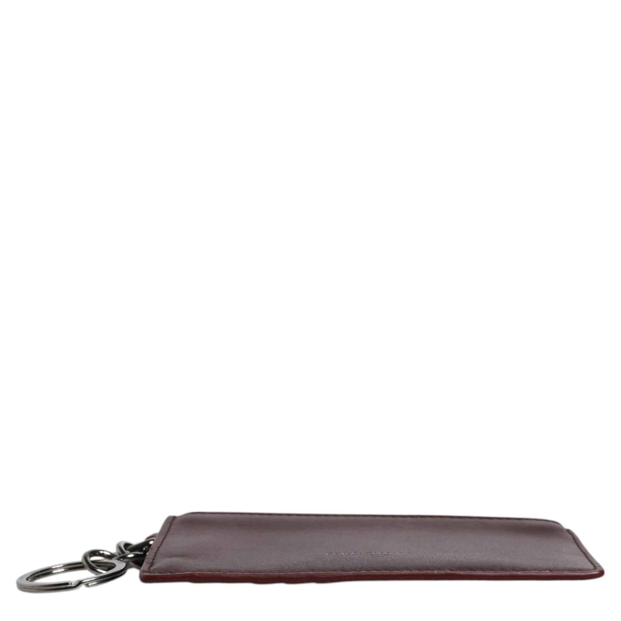 Brown Calfskin Leather DG Logo Card Holder Wallet