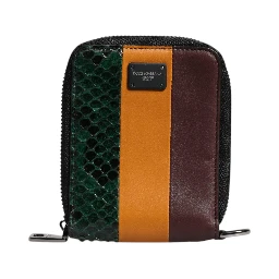 Multicolor Exotic Leather DG Bifold Card Holder Wallet