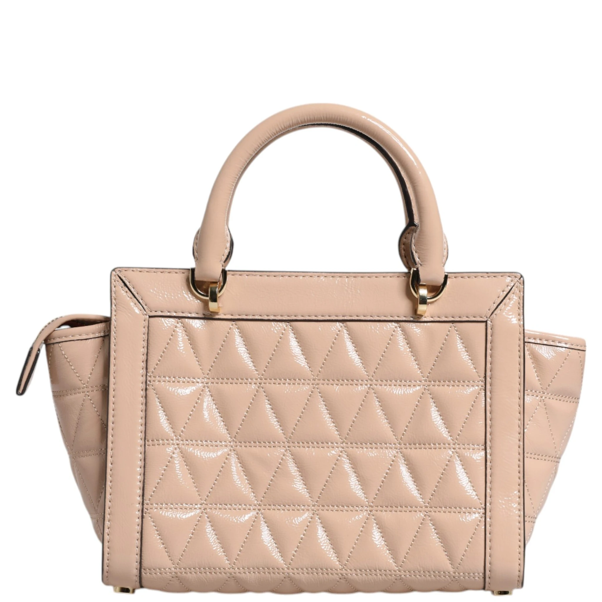 Peach Quilted Leather Logo Crossbody VIVIANNE Messenger Bag