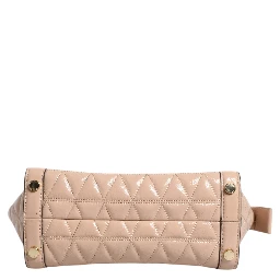 Peach Quilted Leather Logo Crossbody VIVIANNE Messenger Bag