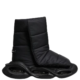 Black Slip On Wave Quilted Sneakers Shoes