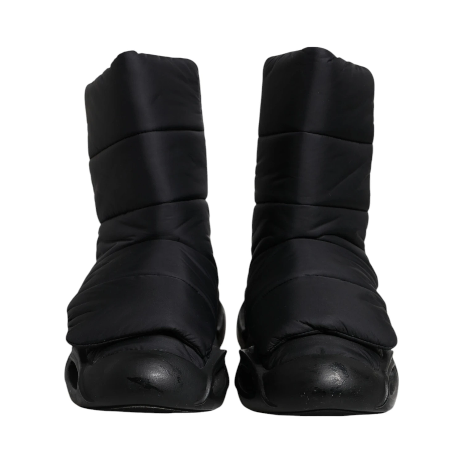 Black Slip On Wave Quilted Sneakers Shoes