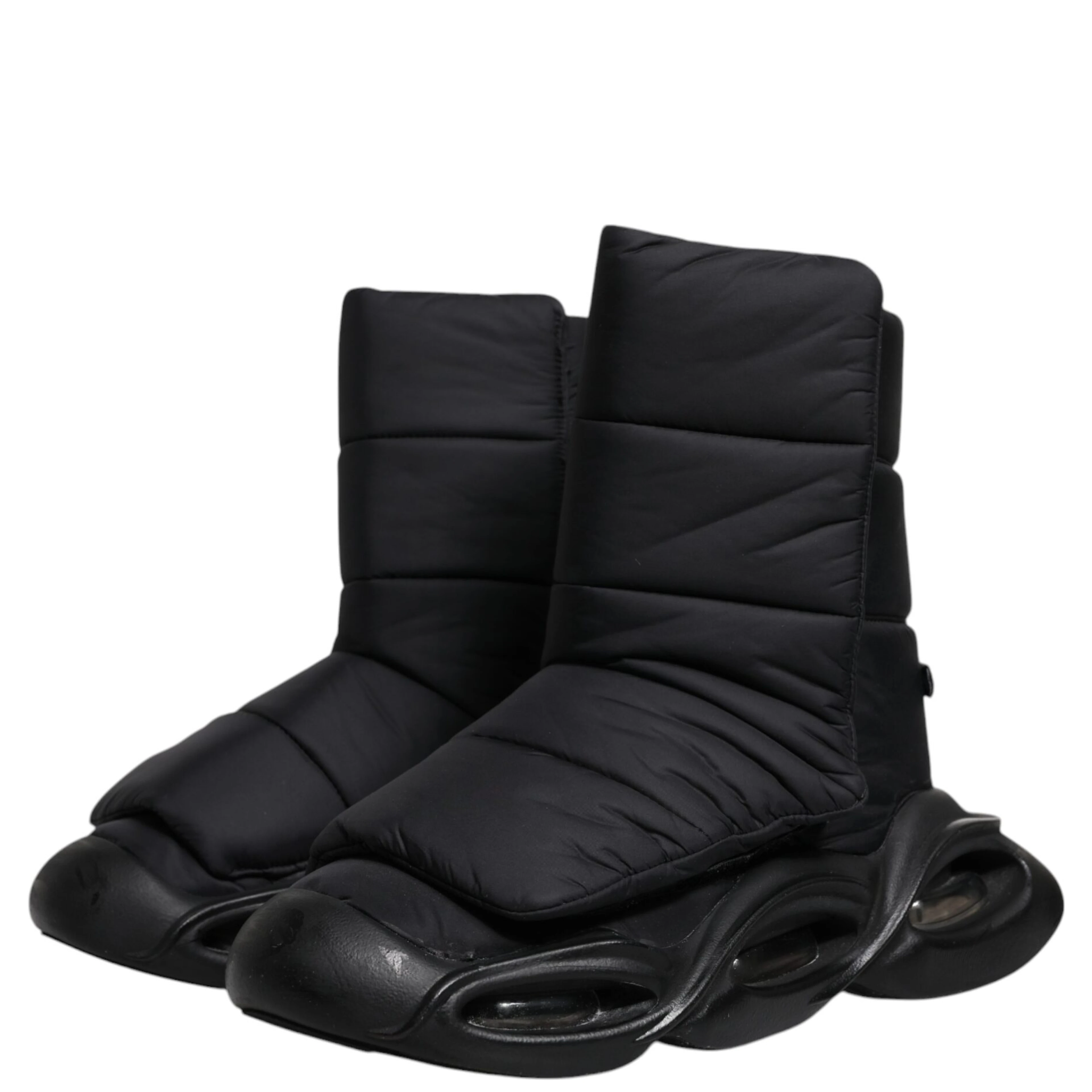 Black Slip On Wave Quilted Sneakers Shoes