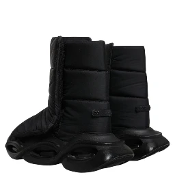 Black Slip On Wave Quilted Sneakers Shoes