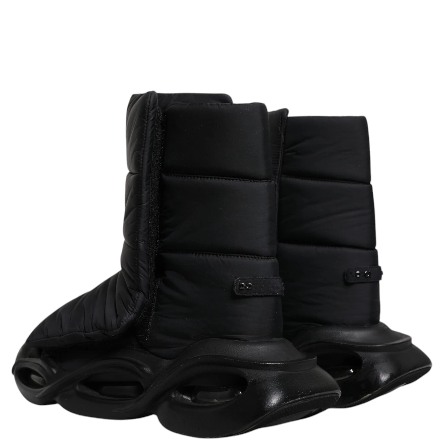 Black Slip On Wave Quilted Sneakers Shoes