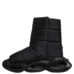 Black Slip On Wave Quilted Sneakers Shoes