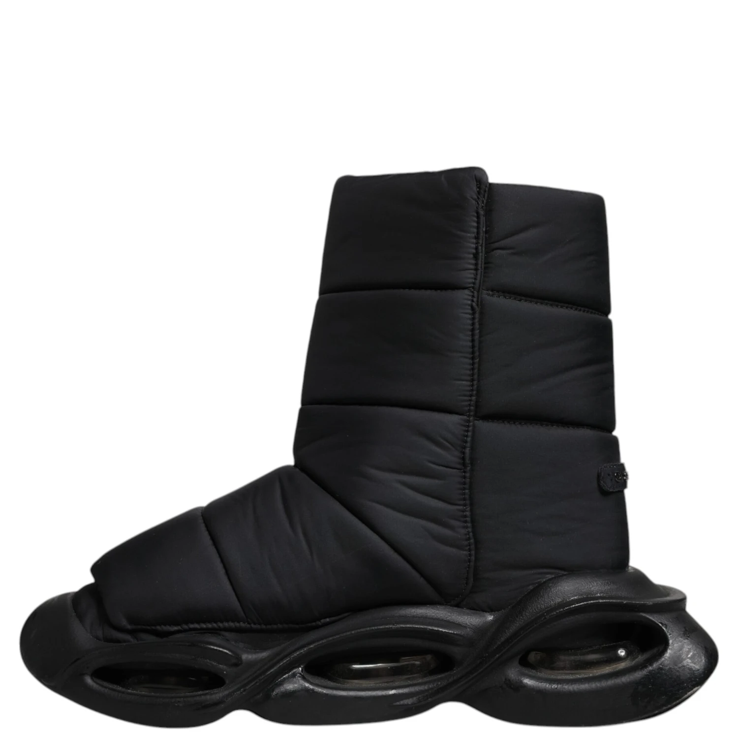 Black Slip On Wave Quilted Sneakers Shoes