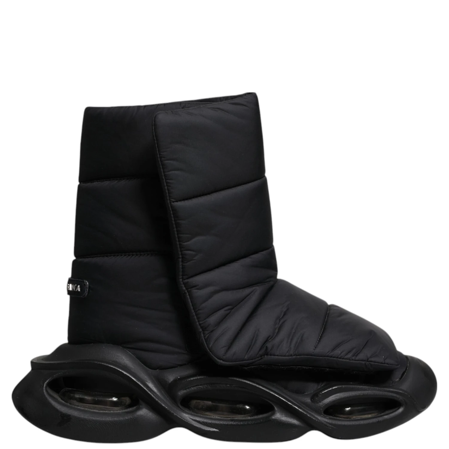 Black Slip On Wave Quilted Sneakers Shoes