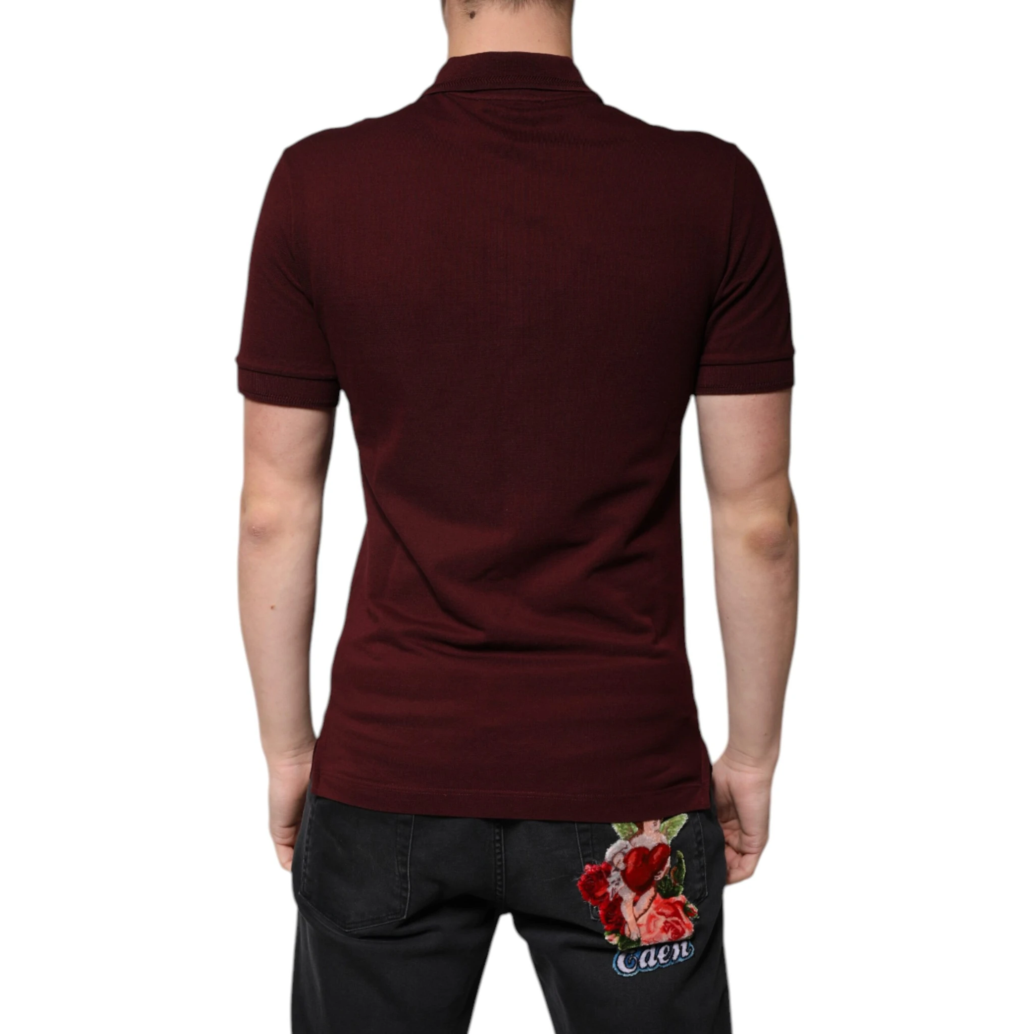 Maroon Collared Short Sleeves Polo T-shirt