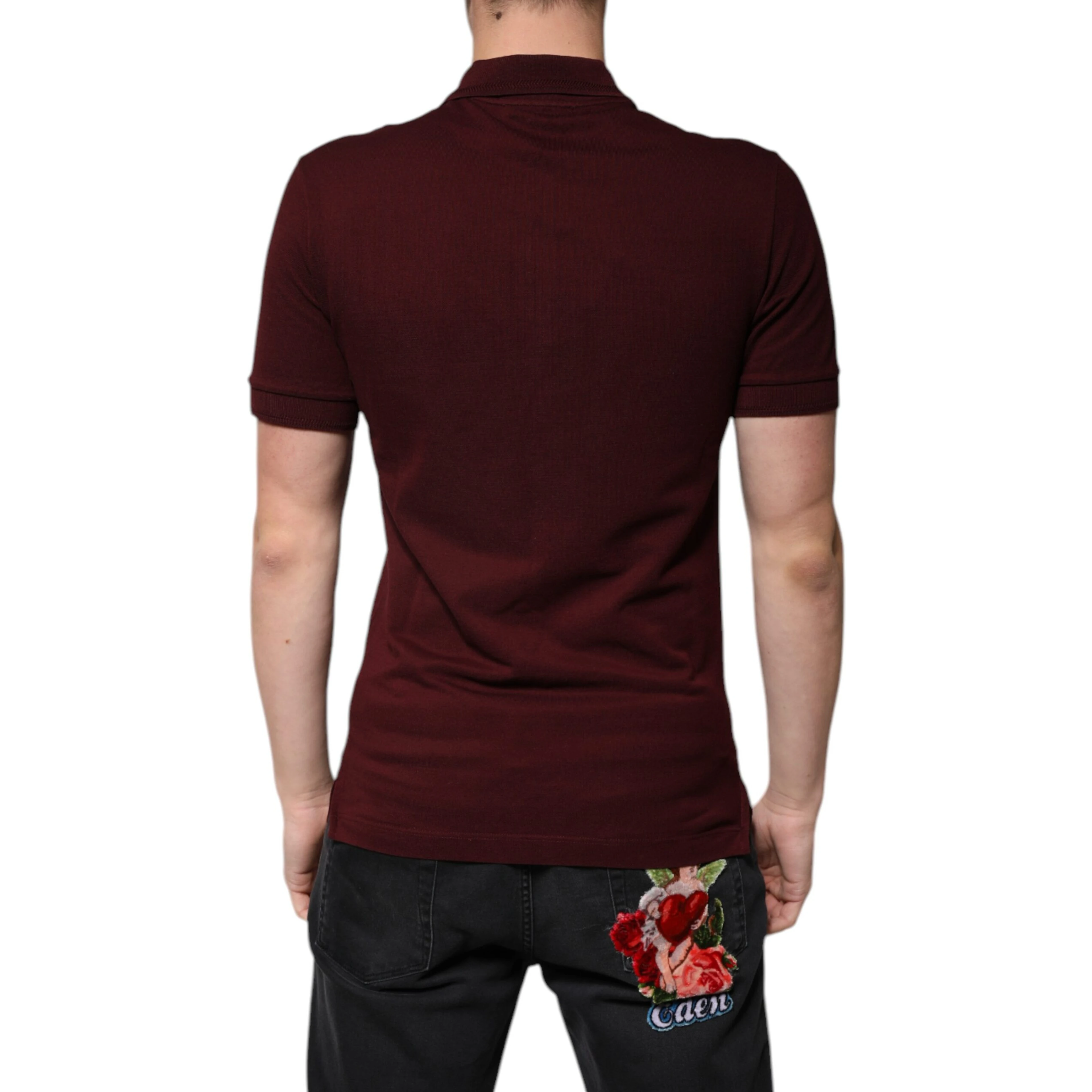 Maroon Collared Short Sleeves Polo T-shirt